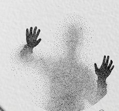 a drawing of two hands reaching for something