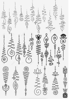 an assortment of ornamental designs on white paper stock photo, image and royalty illustration art