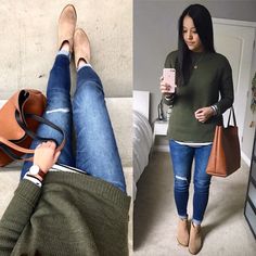 Quoi Porter, Sweater Outfit, Green Sweater, Fall Winter Outfits