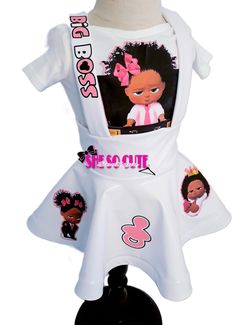 Barbie 1st Birthday Outfit, Barbie Outfits For Kids Birthday, Pink Custom Print Top For Birthday, Barbie Outfits For Kids, Toddler Birthday Outfit Girl Black, Kid Birthday Outfits, Boss Outfit, Imvu Outfits Ideas Cute, Toddler Girl Outfit