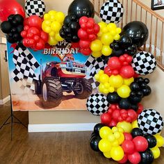 an image of a birthday decoration with balloons