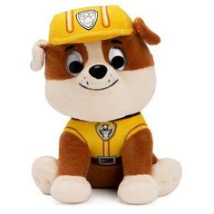 PAW Patrol Rubble Signature Uniform 6-Inch Plush - ToyShnip Paw Patrol Plush, Paw Patrol Movie, Rubble Paw Patrol, Anime Dolls, Sylvanian Families, Play Doh, Cute Plush, Bear Toy, Peppa Pig