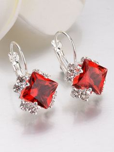 Simple Rhinestone Gem Alloy Earrings is fashionable and cheap, come to Zolucky to find out about the Jewelry Statement Wedding Jewelry, Alloy Earrings, Floral Sleeve, Leverback Earrings, Rhinestone Designs, Red Rhinestone, Crystal Drop Earrings, Crystal Drop, Ear Studs