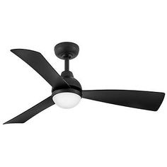 44" Hinkley Una Matte Black 3-Blade LED Smart Ceiling Fan Barn Wood Ceiling, Mid Century Glam, Wood Ceiling Fans, Hugger Ceiling Fan, Caged Ceiling Fan, Floor Fans, White Ceiling Fan, Black Ceiling Fan, Farmhouse Traditional