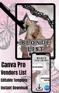 With over 5 years of experience owning a hair extensions business and working in the industry, I have comprised a detailed Ebook that consists of top of the line raw hair vendors, in depth coaching on how to communicate with vendors, and a list of key terms to help you along your hair business journey. I hope you all enjoy. Downloadable link, not a physical product. Bonus Vendor Included. Canva Pro Start Business, Hair Business, Hair Vendor, Raw Hair, Business Hairstyles, Canva Pro, Book Template, Editable Template, E-book