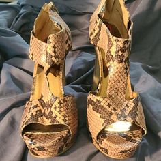 Stylish Snake Skin Platform Pump. Spring Snake Print Round Toe Heels, Pink Suede Heels, Purple Pumps, Ankle Wrap Heels, Velvet Sandals, Nine West Heels, Glitter Pumps, Leopard Print Heels, Floral Heels