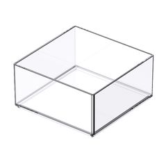 an empty glass box on a white background