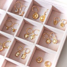 Elegant selection of hoop earrings  Choose your favourite earrings between 9 styles ---------------------------- M A T E R I A L ✨ 14k Gold Fill hoop except for the 24K vermeil hoop that are made with thick gold plating ✨The pendants on the Tiana, Mina, Anchor and North Star are made with quality gold plating. ∙ Lead and nickel free ---------------------------- D E S C R I P T I O N Thickness of the hoop : 1.25 mm Each pair is made of 14K gold filled that is made to last. With the exception of t Trendy 14k Gold Filled Huggie Earrings As Gift, Trendy 14k Gold Filled Huggie Earrings For Gift, Handmade Trendy Gold Huggie Earrings, Trendy Rose Gold Huggie Earrings For Gift, Gold Huggie Hoop Earrings As Gift For Her, Dainty Gold Hoop Earrings As A Gift, Dainty Gold Hoop Earrings Gift For Her, Thick Gold Hoops, Minimalist Pendant