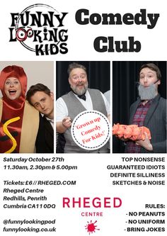 the poster for funny looking kids'comedy club