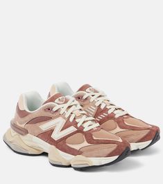 9060 suede-trimmed sneakers in pink - New Balance | Mytheresa New Balance 9060, Tech Aesthetic, Medium Tv Show, Converse Shop, Y2k Era, Wavy Lines, Technology Fashion, Celebrity Lifestyle, Luxury Women Fashion