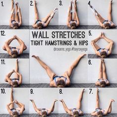 Wall Stretches, Yoga Ashtanga, دورة شهرية, Tight Hamstrings, Newborn Feeding, Yoga Beginners, Easy Yoga Poses, Trening Fitness, Yoga Posen