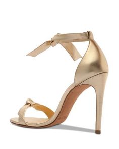 Alexandre Birman Women's Clarita Metallic Ankle Strap High Heel Sandals Gold Elegant Ankle Strap Sandals, Elegant Gold Sandals With Ankle Strap, Designer Single Toe Strap Heels For Wedding, Designer Heels With Single Toe Strap For Wedding, Designer Ankle Strap Sandals For Events, Designer Ankle Strap Sandals For Wedding, Designer Ankle Strap Heels For Events, Elegant Sandals With Heel Loop For Cocktail, Elegant Sandals With Wrapped Heel For Cocktail