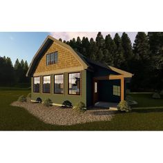 this is an artist's rendering of a small cabin