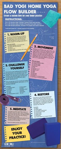 a poster with instructions on how to do yoga