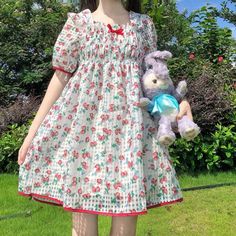 Cottagecore, Fairycore, Princesscore, Witchcore Dresses at Deer Doll Dolly Dress, Strawberry Dress, Style Kawaii, Mori Girl Fashion, Aesthetic Dress, Cottagecore Fashion, Ruffles Fashion, Puff Sleeve Dresses, Puffed Sleeves Dress