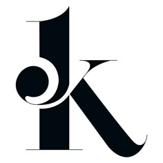 the letter k is shown in black and white