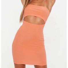 This Dress Is So Cute, I’m Obsessed With The Color It Just Doesn’t Quite Fit Me Right. Never Worn And In Perfect Condition. Size Small. Fitted Strapless Backless Dress For Brunch, Bodycon Bandeau Dresses For Spring, Spring Bodycon Bandeau Dresses, Fitted Bandeau Mini Dress For Brunch, Bandeau Bodycon Midi Dress For Summer, Summer Strapless Bodycon Dress For Brunch, Summer Bodycon Strapless Dress For Brunch, Strapless Cutout Mini Dress For Spring, Strapless Mini Dress With Cutout For Spring