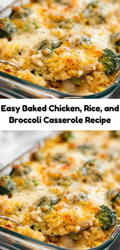 two images showing different types of casserole with broccoli