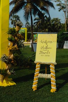 Haldi, haldi decor, Indian wedding, wedding welcome, flowers, destination wedding Haldi Table Decoration Ideas, Open Wedding Decoration, Haldi Board, Haldi Board Ideas, Mayoun Welcome Board, Welcome To Haldi Ceremony, Haldi Welcome Board, Welcome To Haldi Board, Haldi Sign Board