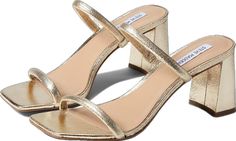 Steve Madden Lilah, Gold Square Toe Heels With 4-inch Heel, Gold Heels Steve Madden, Cheap Gold Heels With 4-inch Heel, Gold Sandals With 4-inch Heel Medium Width, Steve Madden