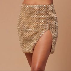 Please Read. Fashion Nova Kourt Embellished Mini Skirt Gold Size Small And Medium Available. If You Buy One, You Will Get The Other Size For Free!!! Glamorous Gold Mini Skirt, Gold Mini Skirt For Party, Glamorous Gold Party Skirt, Chic Gold Mini Skirt For Party, Gold Mini Skirt For Parties, Gold Mini Skirt For Night Out, Gold Mini Skirt For Evening, Glamorous Gold Mini Skirt For Night Out, Glamorous Gold Skirt For Party Season