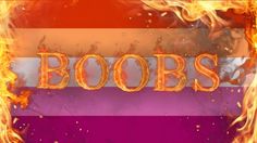 the word boos on fire in front of an orange, purple and red background