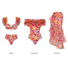 DETAILS Bikini swimsuit andsarong High Waist Ruffle Sleeve Removable pads Quick drying with sheen Cold gentle machine wash Fabric: 82% polvester 18% spandex Lining Fabric: 82%% polyester 18% spandex Sarong/Skirt Fabric: 100% polyester Pattern: Flower Print Product ID: YSZX23052401 Swimwear Patterns, Cute Beach Outfits, Swimwear Pattern, Sarong Skirt, Swimming Suits, Skirt Fabric, Beach Outfits, Pattern Flower, Character Ideas