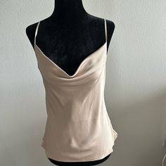 Ramy Brook Camisole. Nwt Beige Cami Top For Night Out, Beige Camisole Tank Top For Party, Beige Sleeveless Top For Date Night, Chic Beige Camisole With Tank Straps, Beige Camisole Top For Party, Elegant Beige Cami Tank Top, Beige Tank Top For Party, Elegant Beige Top With Built-in Bra, Feminine Sleeveless Camisole For Date Night