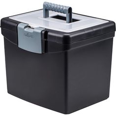 a large black and white box with handles