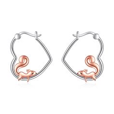 PRICES MAY VARY. ❤DESIGN IDEAL❤: These adorable squirrel hoop earrings add a touch of whimsy to any outfit, making them perfect for any occasion. ❤Hypoallergenic Material❤: Crafted from 925 sterling silver, these squirrel earrings are safe for sensitive skin and built to last. ❤Perfect Size❤: Measuring 1*0.86 inches (25.4*22 mm), these squirrel heart dangle earrings make a statement without being too heavy or bulky. ❤PERFECT GIFT❤: Packaged in a beautiful gift box, these earrings are an ideal gi Squirrel Earrings, Animal Heart, Squirrel Gift, Black Cat Earrings, Hoop Dangle Earrings, Heart Hoop Earrings, Heart Dangle Earrings, Animal Earrings, Earrings Cute