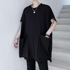 Size
Bust
Sleeve
Length


cm
inch
cm
inch
cm
inch


One Size
142.00 

55.91 

78.00 

30.71 

71.00 

27.95 




Note: Please according to your measurements choose your suitable size.Material: PolyesterType: LooseStyle: Casual Round Neck, Sleeve Length, Mens Tshirts, T Shirt, Black