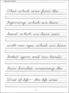 the writing practice sheet for cursive handwriting is shown in black ink and includes handwritten