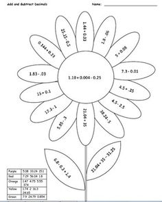 a flower is shown with the missing numbers for each piece in this worksheet