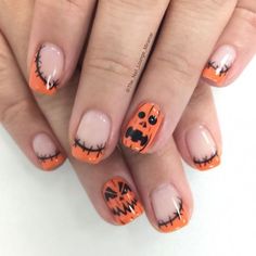 Nem Halloween Makeup, Pumpkin Nail Art, Halloween Fest