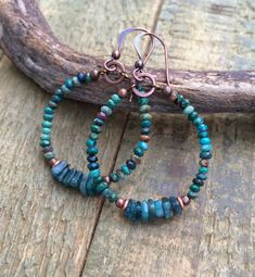 Hoop Earrings With Beads, Apatite and Chrysocolla Jewelry, Boho Beaded Earrings for Women, Blue Beaded Jewelry, Colorful Hoop Jewelry - Etsy Blue Beaded Jewelry, Hoop Earrings With Beads, Boho Beaded Earrings, Chrysocolla Jewelry, Earrings With Beads, Hoop Jewelry, Beaded Jewelry Earrings, Boho Hoop Earrings, Diy Necklaces