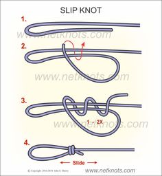 the instructions for how to tie a knot on a shoelaced string, with pictures below