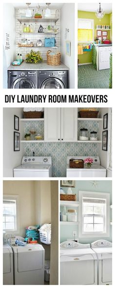 laundry room makeovers that are easy to do with the washer and dryer