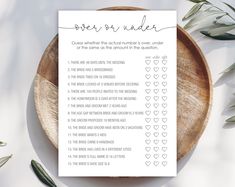 a printable order form on a wooden plate with greenery and leaves around it