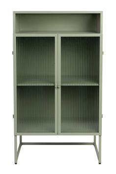 Green Metal Cabinet | DF Herbe | Dutchfurniture.com Accent Chests, Large Dresser, Dutch Furniture, Accent Chests And Cabinets, Tempered Glass Door, Interior Design Concepts, Metal Cabinet, Cabinets For Sale, White Label