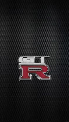 the letter r is shown in red and white on a black textured wallpaper