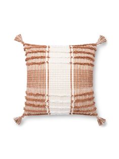 Terracotta/White Pile Of Pillows, Sofa Window, Loloi Pillows, Ivory Pillow, Woven Pillow, Plaid Pillow, Orange Pillows, Salalah, White Pillow