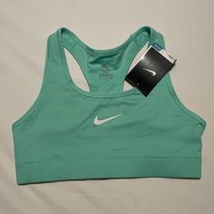 Nwt Nike Mint Green Dri-Fit Sports Bra Sz Small/ Medium Support. Smoke/Pet Free Home. Seamless Athleisure Tops For Sports Events, Nike Seamless Tops With Medium Support, Green Sportswear Tops With Light Support, Sporty Green Top With Light Support, Nike Stretch Tops For Light Sports, Nike Fitted Seamless Activewear, Nike Seamless Activewear For Training, Nike Seamless Athleisure Top, Nike Stretch Tops For Sports