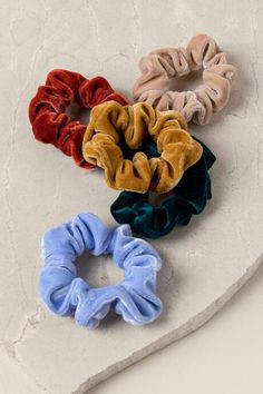 Katya 5 Pack Velvet Scrunchie Set Decor Pad, Bobby Pin Hairstyles, Photos Booth, Hair Scarf Styles, Head Scarf Styles, Velvet Scrunchie, Tie Colors, Elastic Headbands