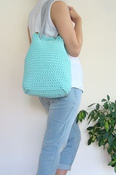 Hand crochet bag which you can easly convert to a backpack! #bucketbag #crochettotebag #bucketbackpack #rucksack Trendy Summer Shoulder Bag Backpack, Trendy Summer Backpack For Daily Use, Casual Large Capacity Backpack For Summer, Casual Large Capacity Summer Backpack, Large Capacity Summer Backpack Shoulder Bag, Summer Large Capacity Shoulder Backpack, Summer Green Backpack With Adjustable Strap, Summer Shoulder Backpack For Daily Use, Casual Cotton Bucket Bag For Everyday