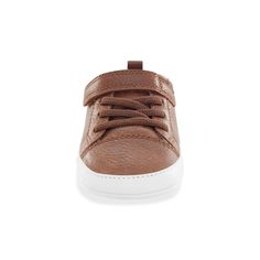 Carter's Just One You Walking Shoes Sam Casual in Brown are the perfect choice for little walkers. These shoes feature a hook-and-loop closure with elastic laces, ensuring easy on and off. With flexible outsoles, these shoes enable easy movement, allowing toddlers to explore with comfort and freedom. The durable design is built to withstand playtime activities, making them reliable and long-lasting. With their classic brown color, these Sam Casual walking shoes are a mini-me version of grown-up Brown Leather Sneakers With Soft Sole, Brown Lace-up Sneakers With Soft Sole, Casual Brown Sneakers With Soft Sole, Brown Casual Sneakers With Soft Sole, Adjustable Low-top Non-slip Sneakers, Brown Sneakers With Soft Sole For Playtime, Casual Brown Sneakers For Playtime, Comfortable Playtime Sneakers With Soft Sole, Casual Scratch-resistant Sneakers For Playtime