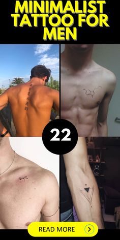 two men with different tattoos on their chestes and one has the number 22 in it