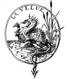 the logo for la velue, which is located in front of a lake