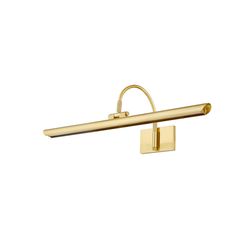 an image of a modern brass finish wall light with two lights on each side and one arm