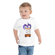 Let your toddler do their thing while feeling super comfy and looking extra stylish in this short-sleeve jersey t-shirt from 100% cotton with a unique print. The tee is soft, durable, and bound to become the staple of your toddler's wardrobe.  * 100% combed and ring-spun cotton * Fabric weight: 4.2 oz/yd² (142 g/m²) * Relaxed fit for extra comfort * Side-seamed construction * Pre-shrunk fabric * Blank product sourced from the US or Honduras This product is made especially for you as soon as you Screen Print Short Sleeve T-shirt For Playtime, Playtime Letter Print Short Sleeve T-shirt, Unisex Casual T-shirt For Playtime, Playful Short Sleeve T-shirt For Streetwear, White Short Sleeve T-shirt For Playtime, Casual T-shirt With Character Print For Playtime, White Cotton T-shirt For Playtime, Unisex Short Sleeve T-shirt For Playtime, Fun Cotton T-shirt For Playtime