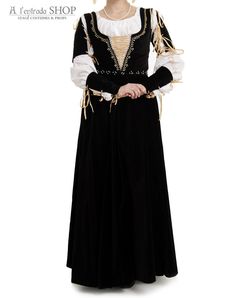 Italian Renaissance dress. Medieval gown black color. Ren | Etsy Medieval Baroque Dress For Fancy Dress Occasions, Historical Medieval Dress For Fancy Dress, Elegant Medieval Dress For Festivals, Gothic Medieval Dress For Medieval Festivals, Elegant Medieval Dress Costume For Festivals, Elegant Medieval Dress For Festivals And Costume Parties, Elegant Medieval Dress For Costume Events, Elegant Medieval Dress For Costume Parties And Festivals, Borgia Dress